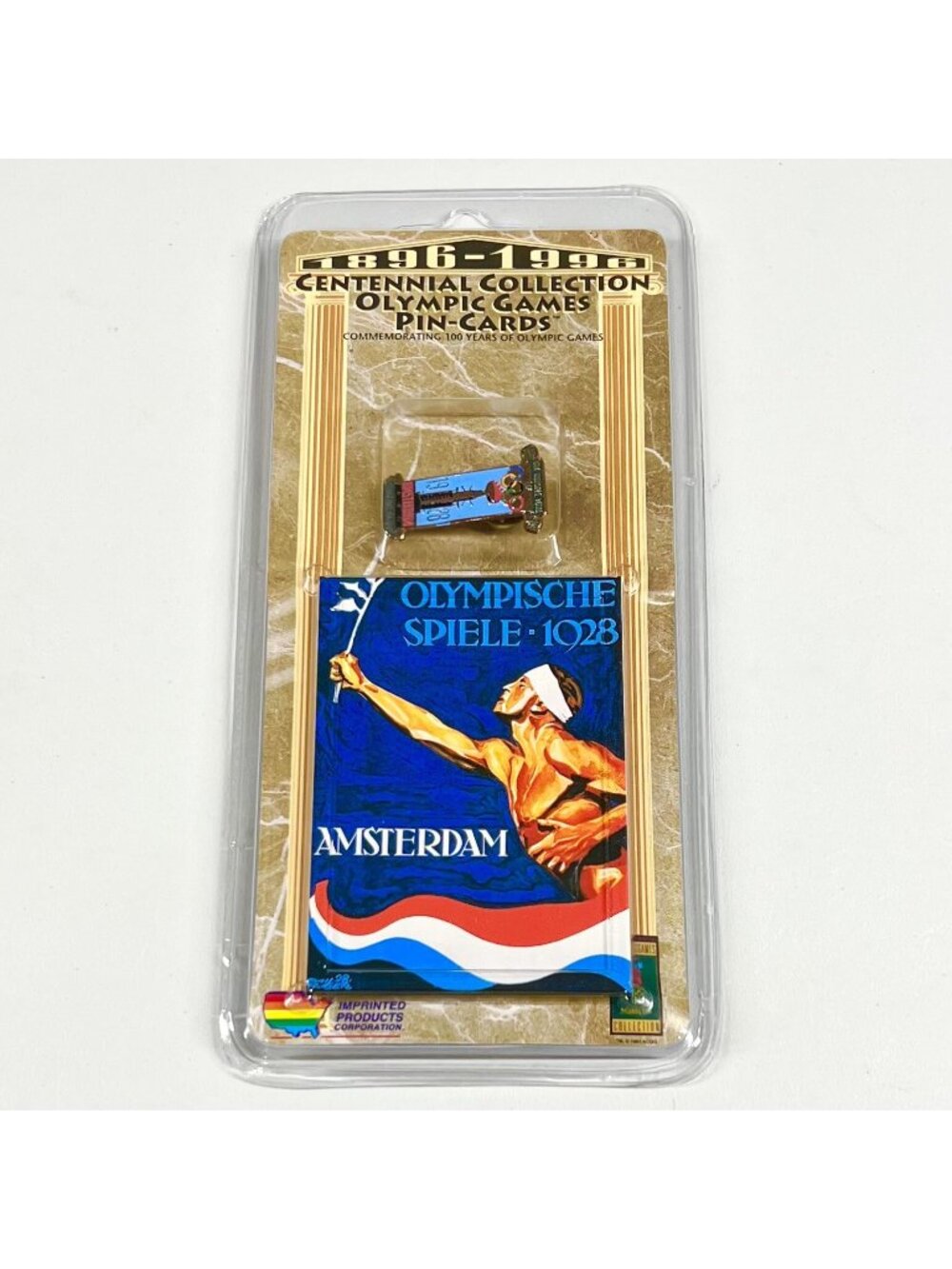 NEW VINTAGE 1996 Centennial Collection Olympic Games Pin on Card Amsterdam 1928